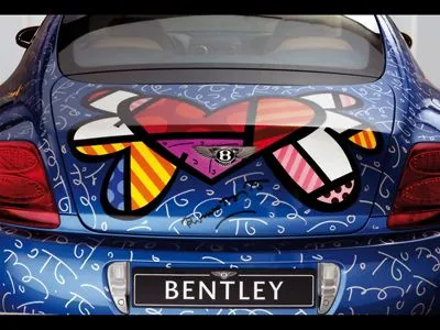 2009 Bentley Continental GT by Romero Britto White Water Bottle With Carabiner