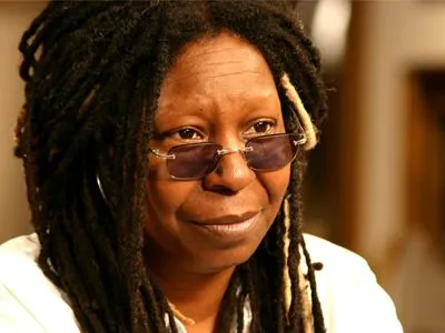 Whoopi Goldberg White Water Bottle With Carabiner