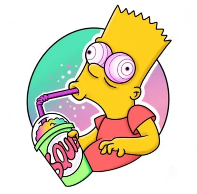 Bart Simpson White Water Bottle With Carabiner