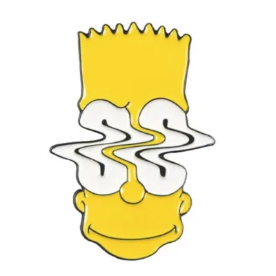 Bart Simpson White Water Bottle With Carabiner