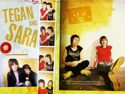 Tegan and Sara White Water Bottle With Carabiner