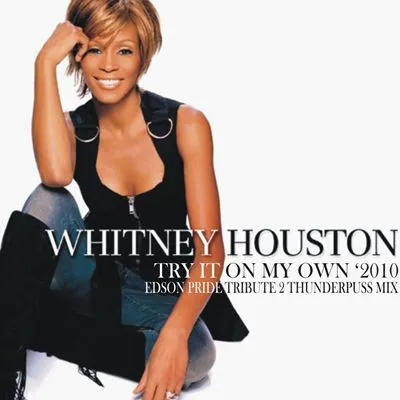 Whitney Houston White Water Bottle With Carabiner