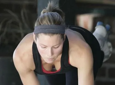 Jessica Biel White Water Bottle With Carabiner