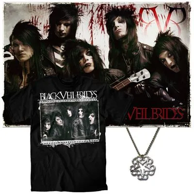 Black Veil Brides White Water Bottle With Carabiner