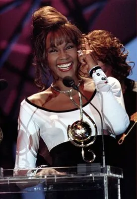 Whitney Houston White Water Bottle With Carabiner