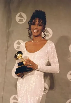 Whitney Houston White Water Bottle With Carabiner