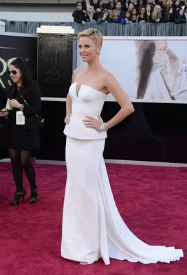 Charlize Theron White Water Bottle With Carabiner