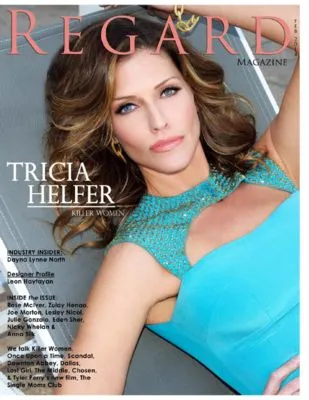 Tricia Helfer Round Flask