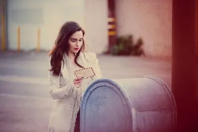 Emilia Clarke White Water Bottle With Carabiner