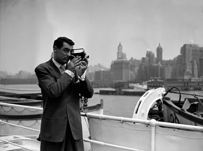 Cary Grant White Water Bottle With Carabiner