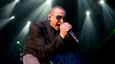 Chester Bennington White Water Bottle With Carabiner