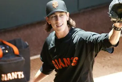 Tim Lincecum White Water Bottle With Carabiner