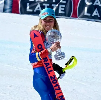 Mikaela Shiffrin White Water Bottle With Carabiner
