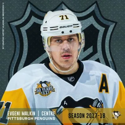 Evgeni Malkin White Water Bottle With Carabiner