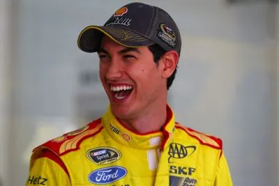 Joey Logano White Water Bottle With Carabiner