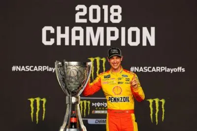 Joey Logano White Water Bottle With Carabiner