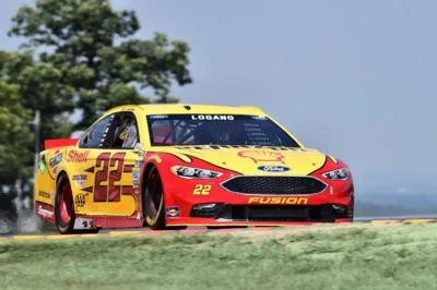 Joey Logano White Water Bottle With Carabiner