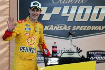 Joey Logano White Water Bottle With Carabiner