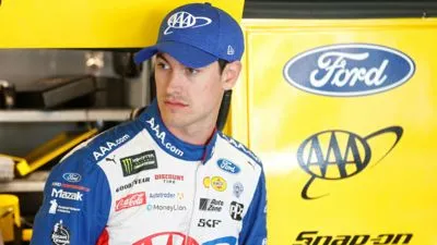 Joey Logano White Water Bottle With Carabiner