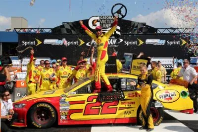 Joey Logano White Water Bottle With Carabiner