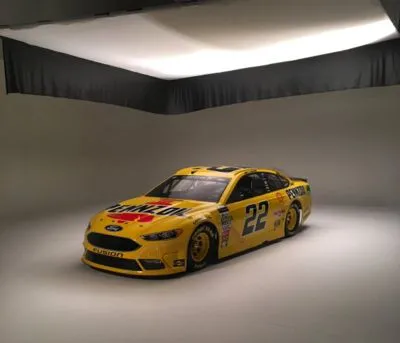 Joey Logano White Water Bottle With Carabiner