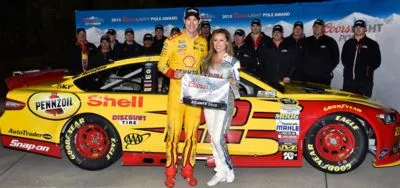 Joey Logano White Water Bottle With Carabiner