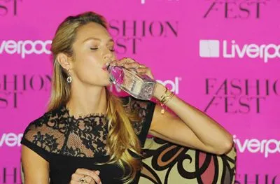 Candice Swanepoel White Water Bottle With Carabiner