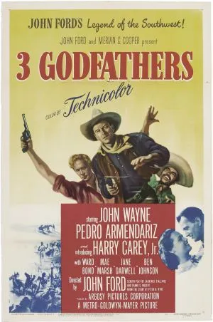 3 Godfathers (1948) White Water Bottle With Carabiner