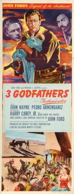 3 Godfathers (1948) White Water Bottle With Carabiner