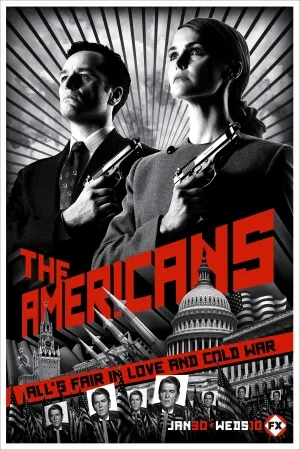 The Americans (2013) White Water Bottle With Carabiner