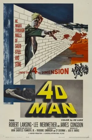 4D Man (1959) White Water Bottle With Carabiner