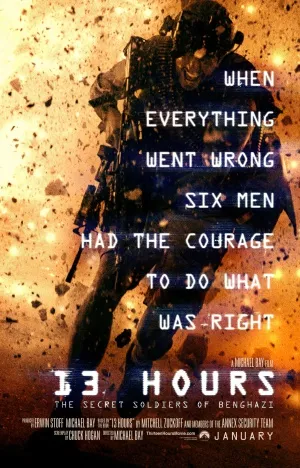 13 Hours: The Secret Soldiers of Benghazi (2016) White Water Bottle With Carabiner