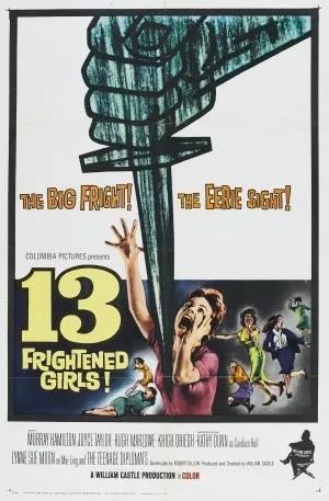 13 Frightened Girls (1963) White Water Bottle With Carabiner