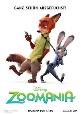 Zootopia (2016) White Water Bottle With Carabiner