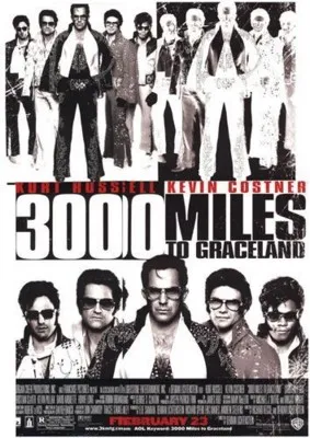 3000 Miles To Graceland (2001) White Water Bottle With Carabiner