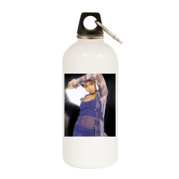 Tatyana Ali White Water Bottle With Carabiner