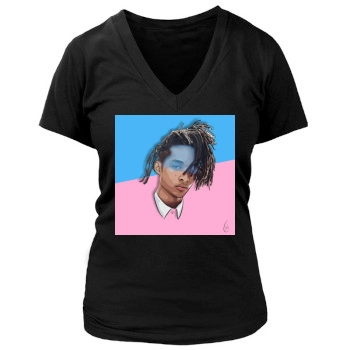 Jaden Smith Women's Deep V-Neck TShirt