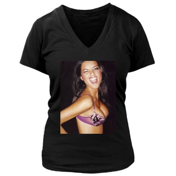 Adriana Lima Women's Deep V-Neck TShirt