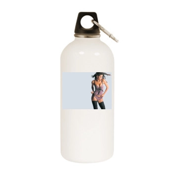 Adriana Lima White Water Bottle With Carabiner