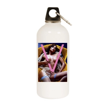 Adriana Lima White Water Bottle With Carabiner