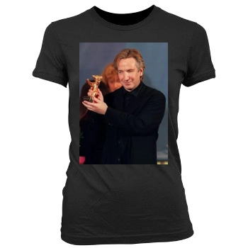 Alan Rickman Women's Junior Cut Crewneck T-Shirt