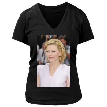 Cate Blanchett Women's Deep V-Neck TShirt