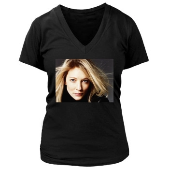 Cate Blanchett Women's Deep V-Neck TShirt