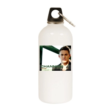 Channing Tatum White Water Bottle With Carabiner