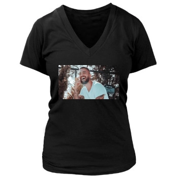 Maluma Women's Deep V-Neck TShirt