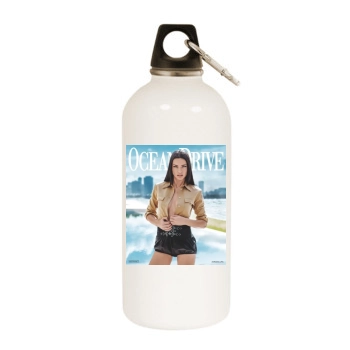 Adriana Lima White Water Bottle With Carabiner