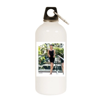 Adriana Lima White Water Bottle With Carabiner