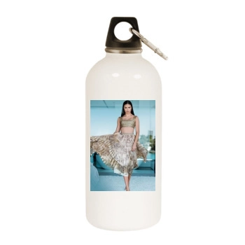 Adriana Lima White Water Bottle With Carabiner