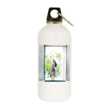 Adriana Lima White Water Bottle With Carabiner