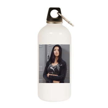 Adriana Lima White Water Bottle With Carabiner